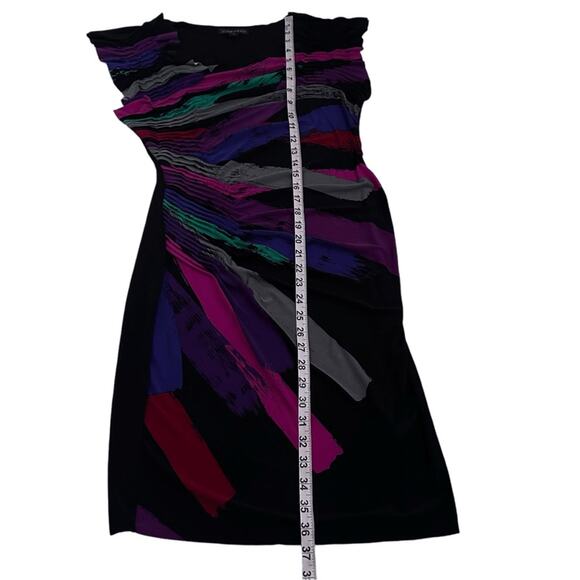 Rampage Women Large Bodycon Dress Multicolor RuchedAbstract Print Party Stretch - Picture 8 of 14